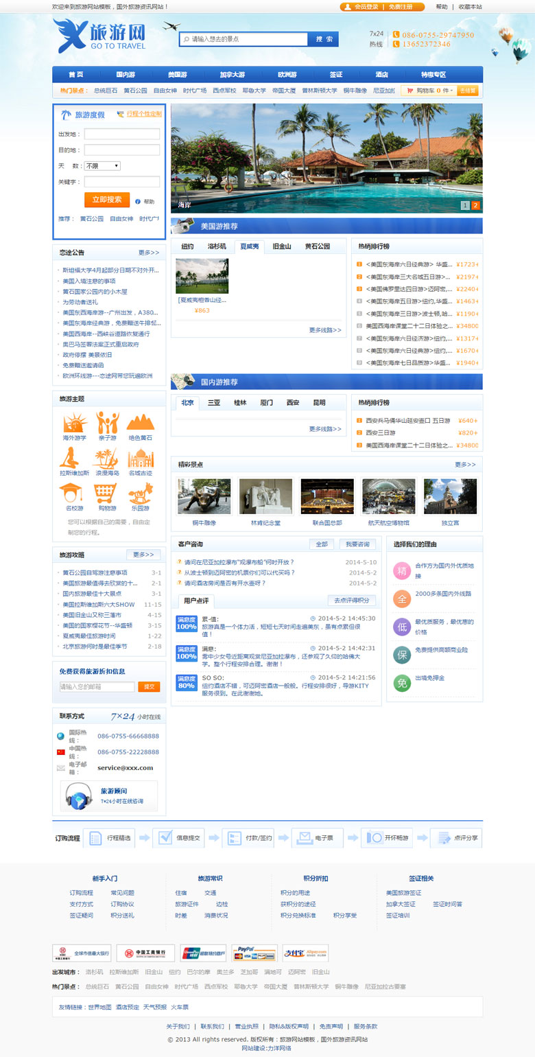 美國旅游網站