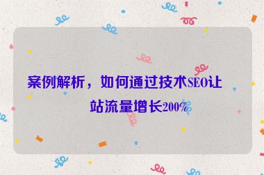 案例解析，如何通過(guò)技術(shù)SEO讓網(wǎng)站流量增長(zhǎng)200%
