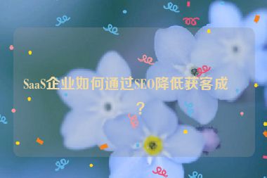 SaaS企業(yè)如何通過(guò)SEO降低獲客成本？