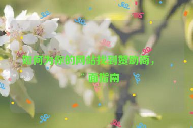 如何為你的網(wǎng)站找到贊助商，全面指南