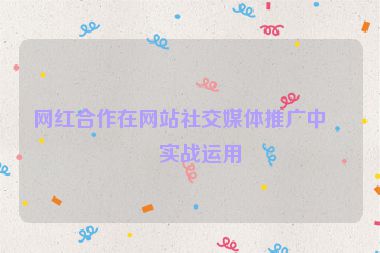 網(wǎng)紅合作在網(wǎng)站社交媒體推廣中的實(shí)戰(zhàn)運(yùn)用