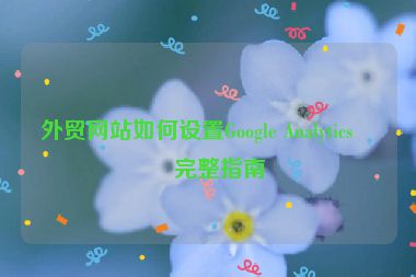 外貿(mào)網(wǎng)站如何設(shè)置Google Analytics，完整指南