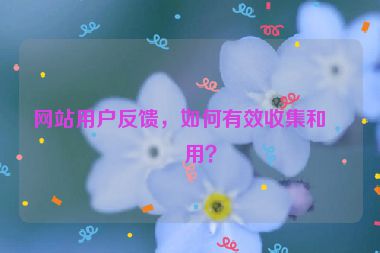 網(wǎng)站用戶反饋，如何有效收集和利用？