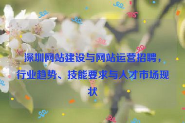 深圳網(wǎng)站建設(shè)與網(wǎng)站運(yùn)營招聘，行業(yè)趨勢、技能要求與人才市場現(xiàn)狀