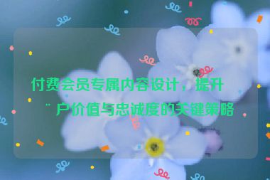 付費(fèi)會(huì)員專屬內(nèi)容設(shè)計(jì)，提升用戶價(jià)值與忠誠度的關(guān)鍵策略