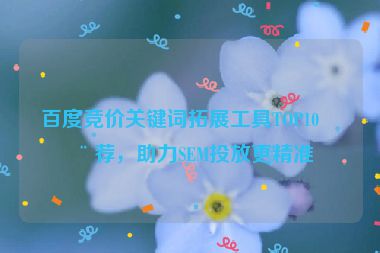 百度競價(jià)關(guān)鍵詞拓展工具TOP10推薦，助力SEM投放更精準(zhǔn)