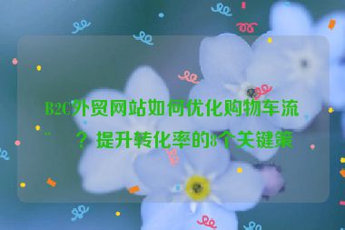 B2C外貿(mào)網(wǎng)站如何優(yōu)化購物車流程？提升轉(zhuǎn)化率的8個(gè)關(guān)鍵策略