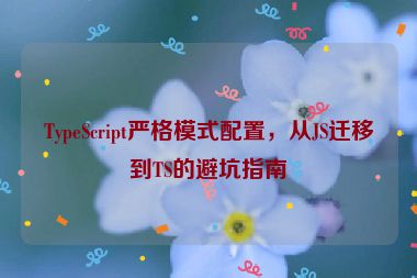 TypeScript嚴(yán)格模式配置，從JS遷移到TS的避坑指南