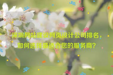深圳網(wǎng)站建設(shè)網(wǎng)頁設(shè)計(jì)公司排名，如何選擇最適合您的服務(wù)商？