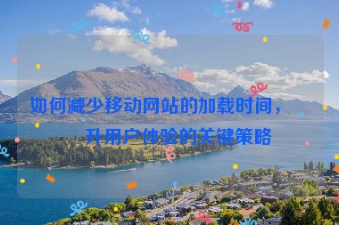 如何減少移動(dòng)網(wǎng)站的加載時(shí)間，提升用戶體驗(yàn)的關(guān)鍵策略
