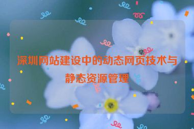 深圳網(wǎng)站建設(shè)中的動(dòng)態(tài)網(wǎng)頁技術(shù)與靜態(tài)資源管理