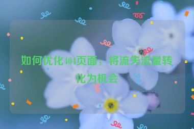 如何優(yōu)化404頁面，將流失流量轉(zhuǎn)化為機(jī)會