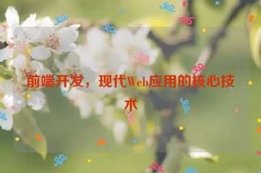 前端開發(fā)，現(xiàn)代Web應(yīng)用的核心技術(shù)