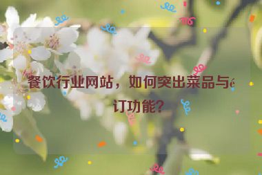餐飲行業(yè)網(wǎng)站，如何突出菜品與預訂功能？