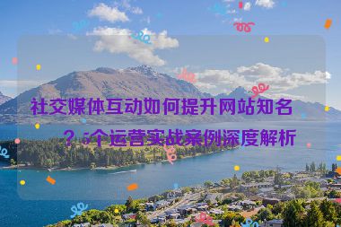 社交媒體互動(dòng)如何提升網(wǎng)站知名度？5個(gè)運(yùn)營實(shí)戰(zhàn)案例深度解析