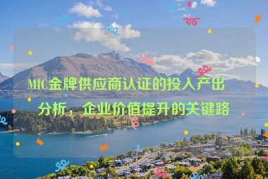 MIC金牌供應商認證的投入產出比分析，企業(yè)價值提升的關鍵路徑
