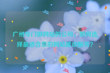 廣州專(zhuān)門(mén)做網(wǎng)站的公司，如何選擇最適合您的網(wǎng)站建設(shè)服務(wù)？