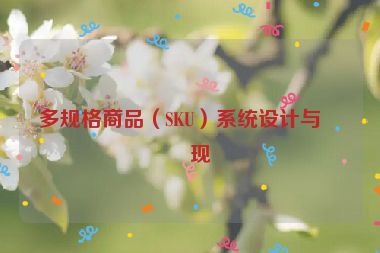 多規(guī)格商品（SKU）系統(tǒng)設(shè)計與實現(xiàn)