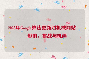 2025年Google算法更新對機械網(wǎng)站的影響，挑戰(zhàn)與機遇