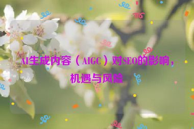 AI生成內(nèi)容（AIGC）對SEO的影響，機(jī)遇與風(fēng)險(xiǎn)