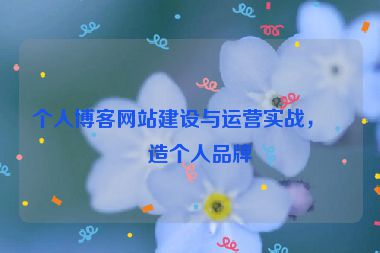 個(gè)人博客網(wǎng)站建設(shè)與運(yùn)營實(shí)戰(zhàn)，打造個(gè)人品牌