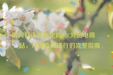 如何打造高轉(zhuǎn)化的B2C外貿(mào)電商網(wǎng)站，從策略到執(zhí)行的完整指南