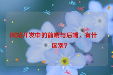 網(wǎng)站開發(fā)中的前端與后端，有什么區(qū)別？