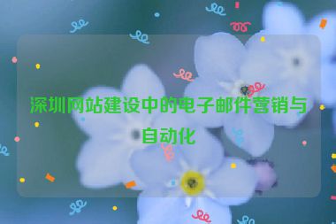 深圳網(wǎng)站建設(shè)中的電子郵件營銷與自動化