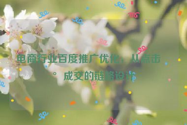 電商行業(yè)百度推廣優(yōu)化，從點(diǎn)擊到成交的鏈路設(shè)計(jì)