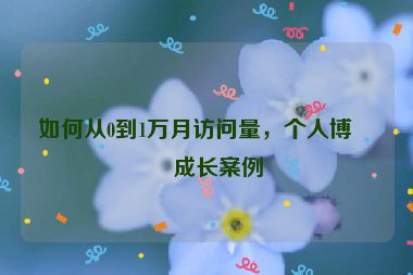 如何從0到1萬月訪問量，個人博客成長案例