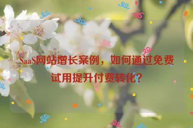 SaaS網(wǎng)站增長案例，如何通過免費(fèi)試用提升付費(fèi)轉(zhuǎn)化？