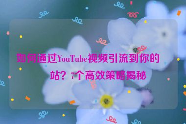 如何通過YouTube視頻引流到你的網(wǎng)站？7個高效策略揭秘