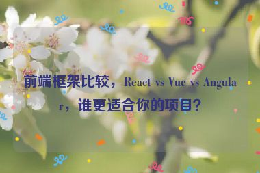 前端框架比較，React vs Vue vs Angular，誰更適合你的項(xiàng)目？