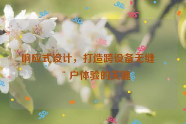 響應式設(shè)計，打造跨設(shè)備無縫用戶體驗的關(guān)鍵