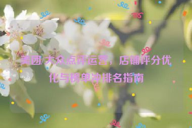 美團/大眾點評運營，店鋪評分優(yōu)化與榜單沖排名指南