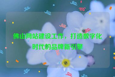 佛山網(wǎng)站建設工作，打造數(shù)字化時代的品牌新引擎