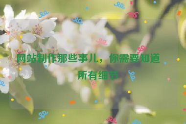 網(wǎng)站制作那些事兒，你需要知道的所有細(xì)節(jié)