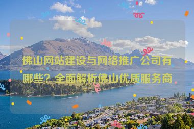 佛山網(wǎng)站建設(shè)與網(wǎng)絡(luò)推廣公司有哪些？全面解析佛山優(yōu)質(zhì)服務(wù)商