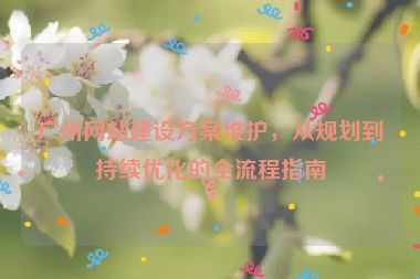 廣州網(wǎng)站建設(shè)方案維護(hù)，從規(guī)劃到持續(xù)優(yōu)化的全流程指南