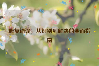 修復(fù)錯(cuò)誤，從識(shí)別到解決的全面指南