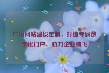 廣州網(wǎng)站建設(shè)定制，打造專屬數(shù)字化門戶，助力企業(yè)騰飛