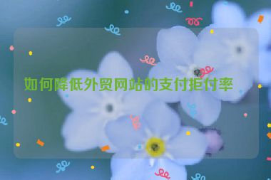 如何降低外貿(mào)網(wǎng)站的支付拒付率？