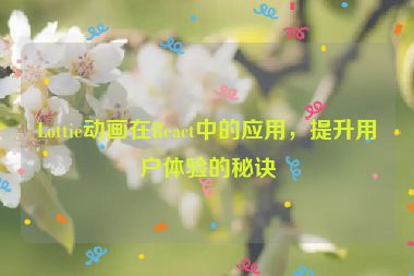 Lottie動畫在React中的應(yīng)用，提升用戶體驗的秘訣