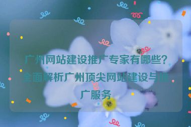 廣州網(wǎng)站建設(shè)推廣專家有哪些？全面解析廣州頂尖網(wǎng)站建設(shè)與推廣服務(wù)