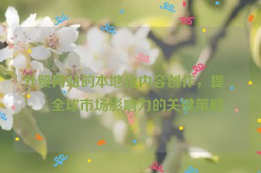 外貿網站的本地化內容創(chuàng)作，提升全球市場影響力的關鍵策略