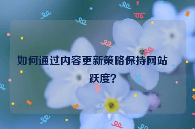 如何通過內(nèi)容更新策略保持網(wǎng)站活躍度？