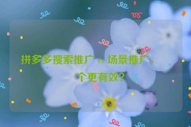 拼多多搜索推廣 vs 場(chǎng)景推廣，哪個(gè)更有效？