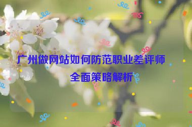 廣州做網(wǎng)站如何防范職業(yè)差評(píng)師？全面策略解析