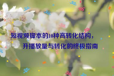 短視頻腳本的10種高轉(zhuǎn)化結(jié)構(gòu)，提升播放量與轉(zhuǎn)化的終極指南