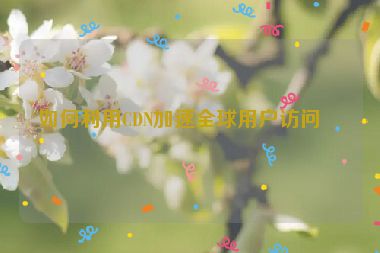 如何利用CDN加速全球用戶訪問？